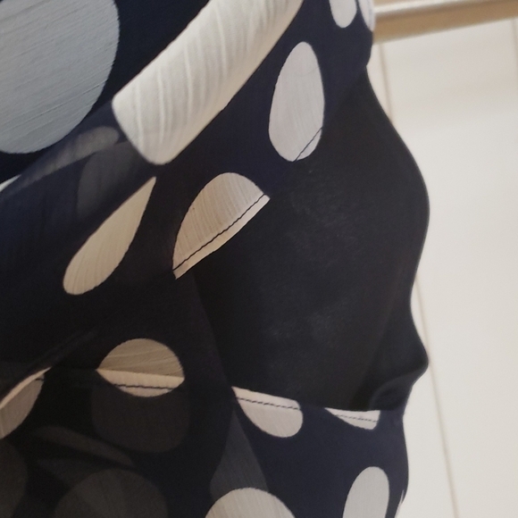 PRELUDE size 10 tiered dress blue with white polka dots - Picture 3 of 7